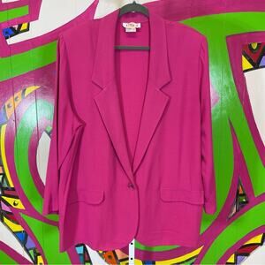 Habits, Bright Pink Business Blazer. Size 1X. Made in the USA. Excellent cond!